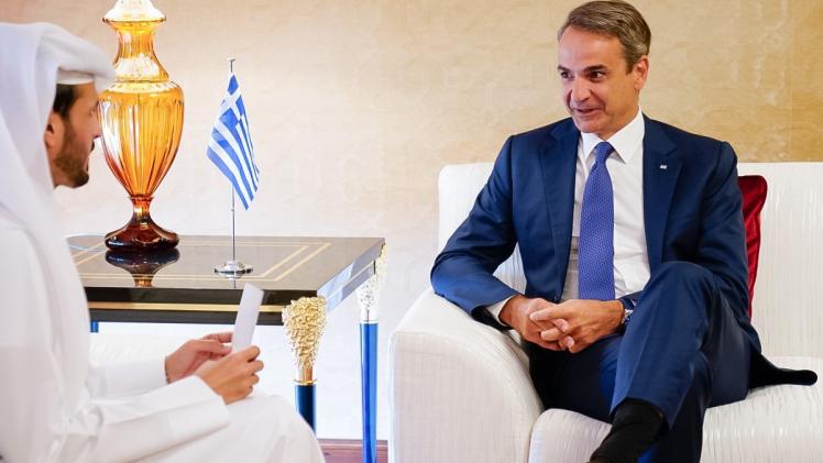 رئيس وزراء اليونان خلال إجراء الحوار مع "قنا"