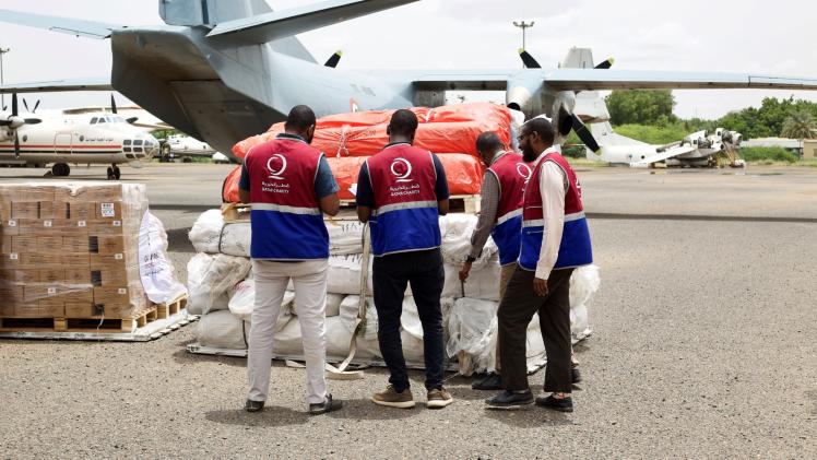 جانب من المساعدات