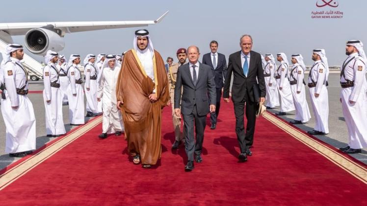 مستشار جمهورية ألمانيا الاتحادية لدى وصوله مطار حمد الدولي