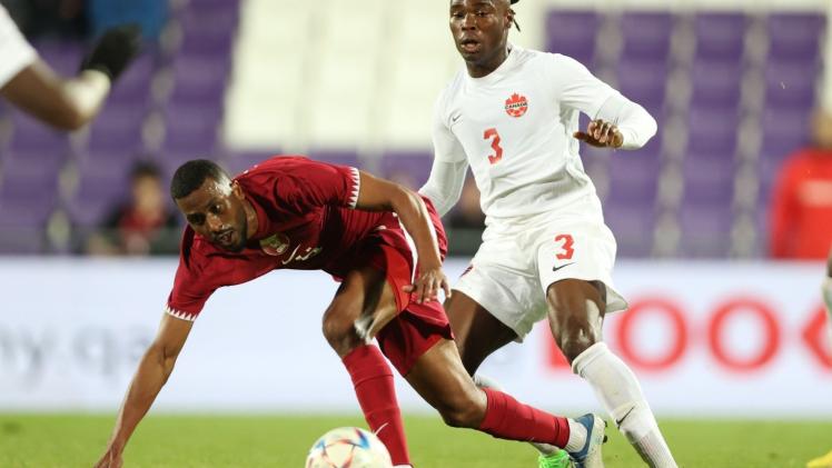 جانب من مباراة قطر وكندا
