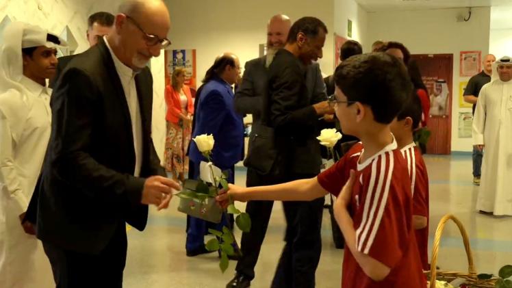 جانب من استقبال الوفد العالمي