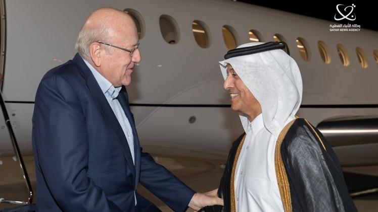 جانب من استقبال رئيس الوزراء اللبناني