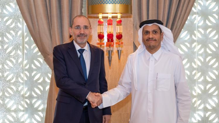 جانب من لقاء سعادة وزير الخارجية بنظيره الأردني