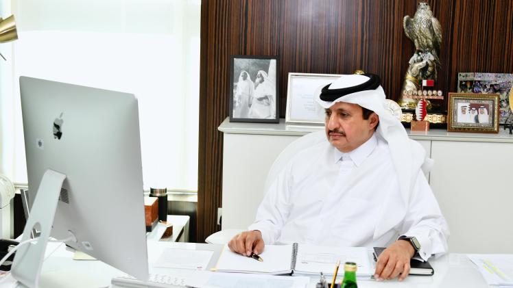 سعادة الشيخ خليفة بن جاسم آل ثاني رئيس غرفة قطر على أهمية تطوير التعاون التجاري بين الدول العربي