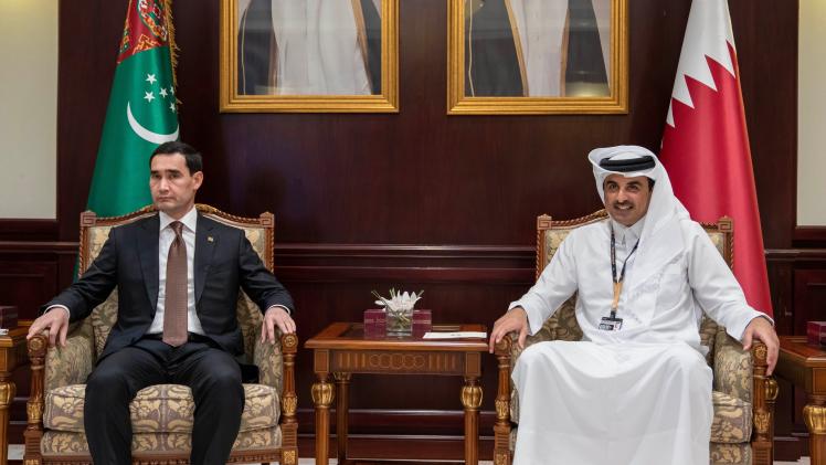 جانب من لقاء سمو الأمير بالرئيس التركمانستاني