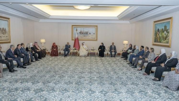 جانب من استقبال معالي رئيس الوزراء للوزراء العرب