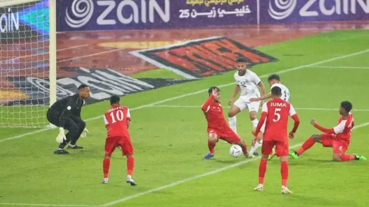 جانب من مباراة عمان واليمن