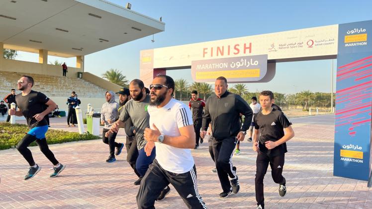 خلال المشاركة في الماراثون