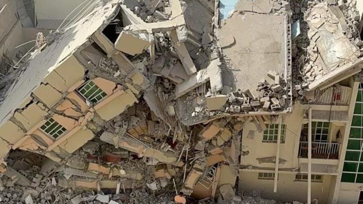 المبنى السكني المنهار بوسط الدوحة