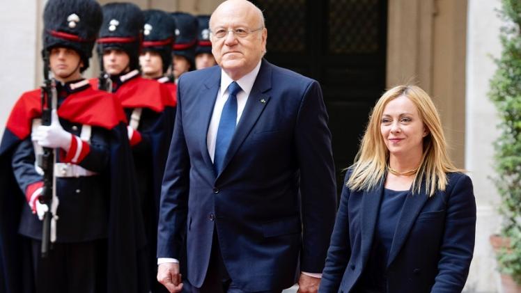 رئيسة وزراء إيطاليا و رئيس الحكومة اللبنانية