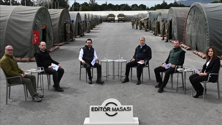 وزير الدفاع التركي خلوصي أكار خلال حديثه مع " الأناضول"