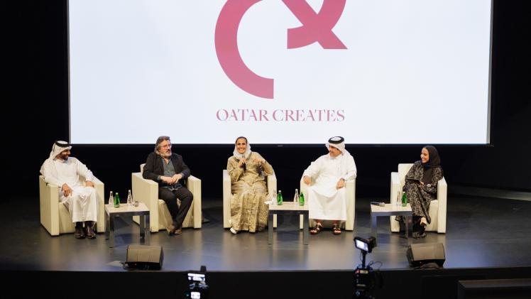 جانب من افتتاح المعرض بحضور سعادة الشيخة المياسة بنت حمد آل ثاني