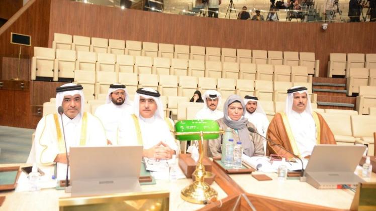 الوفد القطري المشارك في جلسة البرلمان العربي