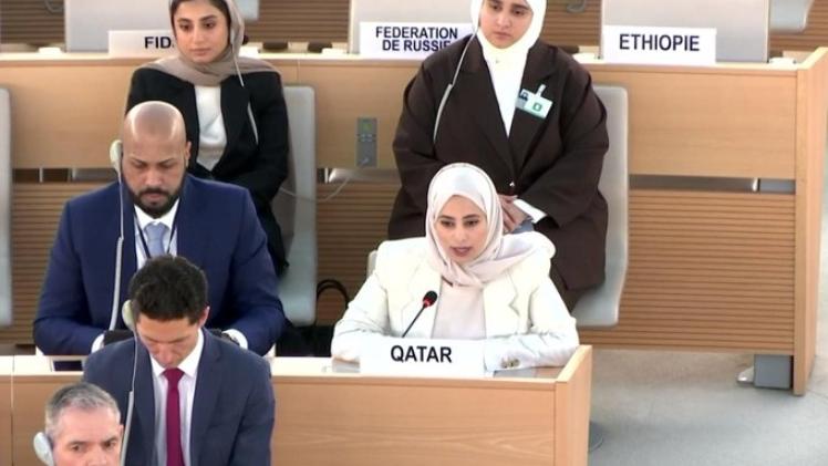 السيدة جوهرة السويدي القائم بالأعمال بالإنابة بالوفد الدائم لدولة قطر لدى مكتب الأمم المتحدة بجنيف