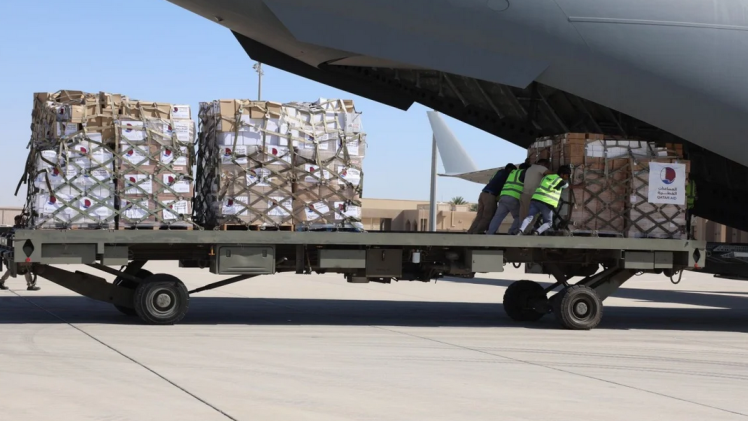 جانب من المساعدات القطرية - صورة أرشيفية