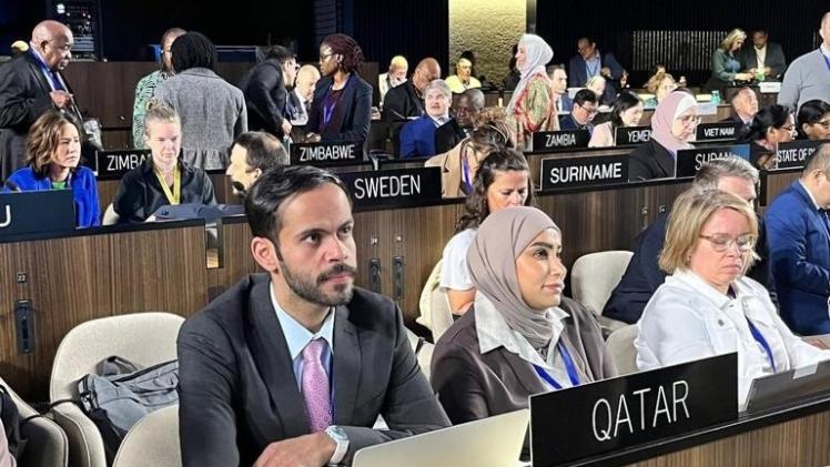 جانب من المشاركة القطرية بالاجتماع