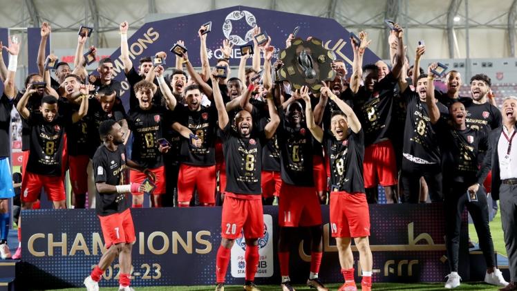 فرحة لاعبي الدحيل بلقب الدوري