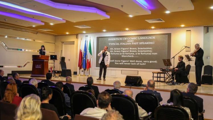 جانب من أمسية الاحتفاء باللغة الإيطالية