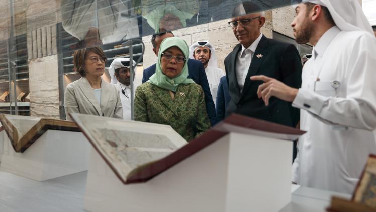 زيارة رئيسة جمهورية سنغافورة لمكتبة قطر الوطنية