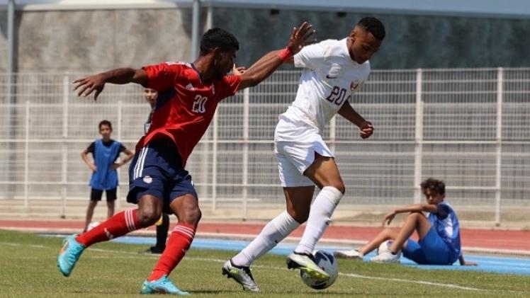 من مباراة منتخب قطر الأولمبي أمام كوستاريكا