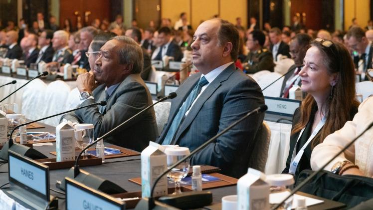 جانب من مشاركة سعادة زير الدولة لشؤون الدفاع بالحوار