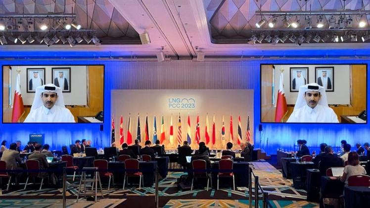 سعادة المهندس سعد بن شريده الكعبي، وزير الدولة لشؤون الطاقة خلال القاء كلمته