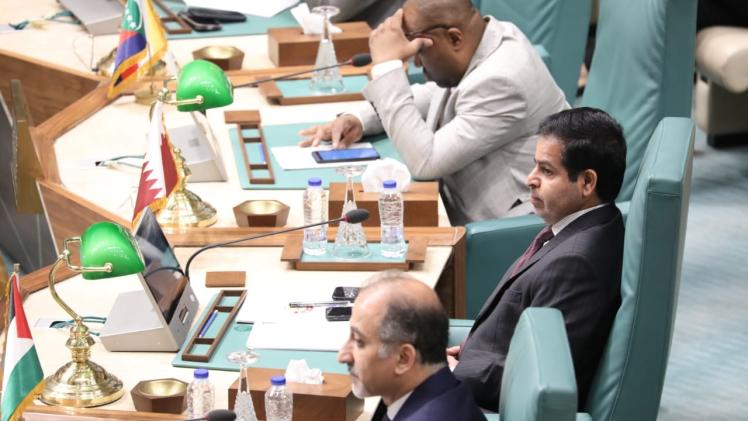 جانب من مشاركة الوفد القطري بالاجتماع