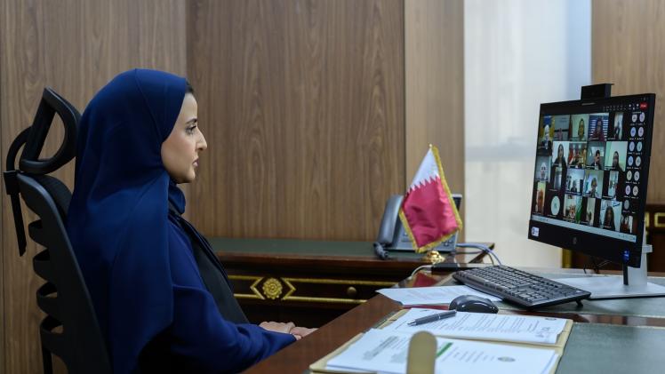 جانب من المشاركة القطرية في الاجتماع