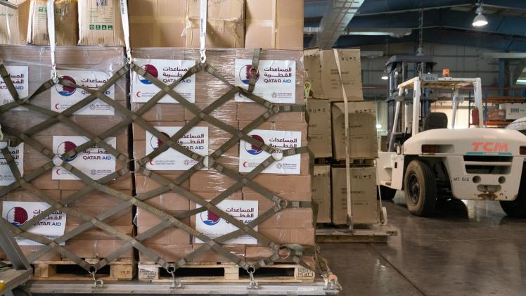 جانب من المساعدات