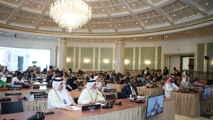 جانب من المشاركة القطرية في الاجتماع