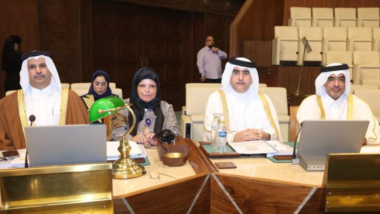 جانب من المشاركة القطرية في جلسة البرلمان العربي