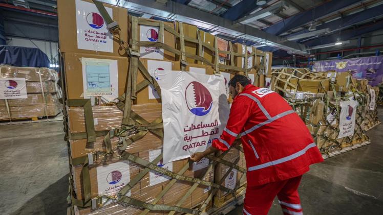مساعدات قطرية متوجهة إلى غزة