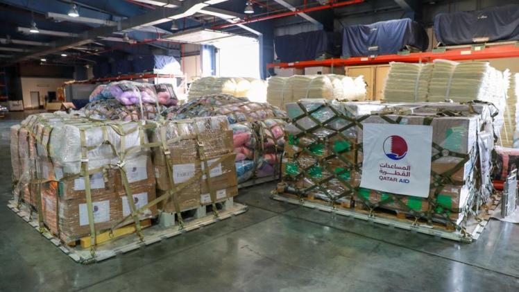 جانب من المساعدات