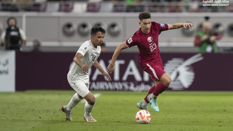 لقطة من مباراة العنابي اليوم