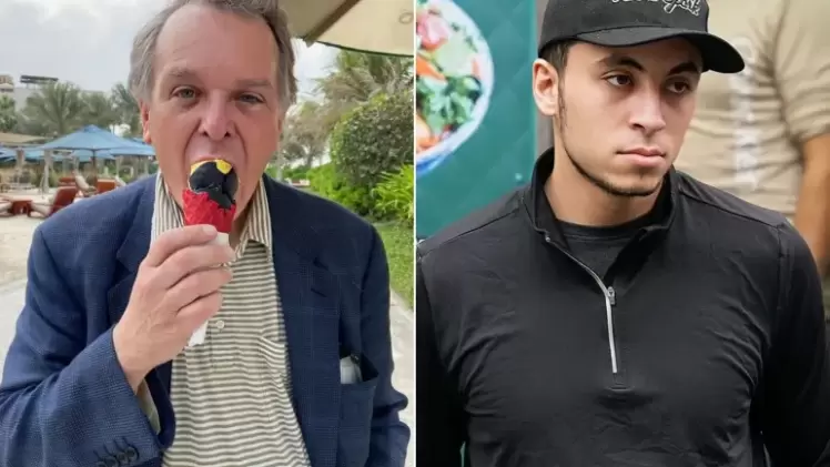 بائع الطعام المصري محمد حسين (يمين) مع مستشار أوباما السابق ستيوارت سيلدوويتز