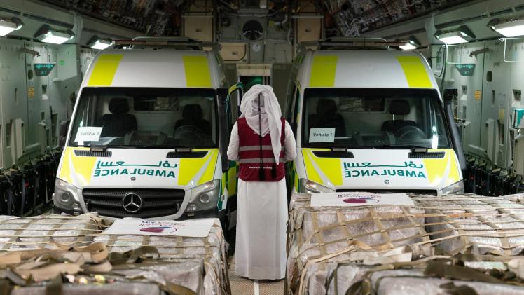 جانب من المساعدات القطرية إلى الأشقاء في غزة