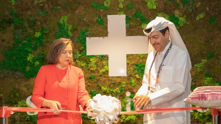 جانب من افتتاح الجناح السويسري