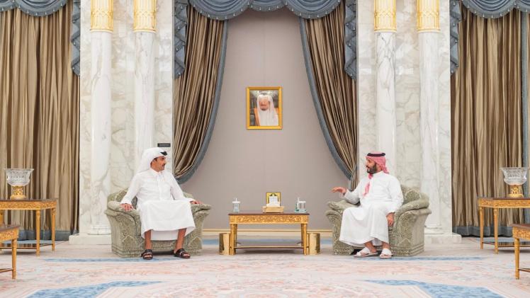 سمو الأمير وولي العهد السعودي خلال جلسة المباحثات