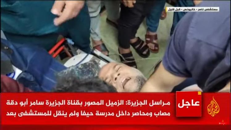 محاولة لإسعاف وائل الدحدوح بعد إصابته اليوم