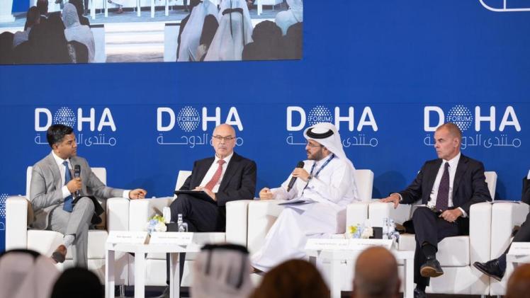 جانب من مشاركة المتحدث الرسمي لوزارة الخارجية في منتدى الدوحة
