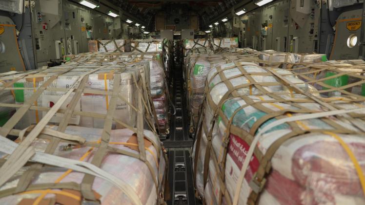 جانب من المساعدات