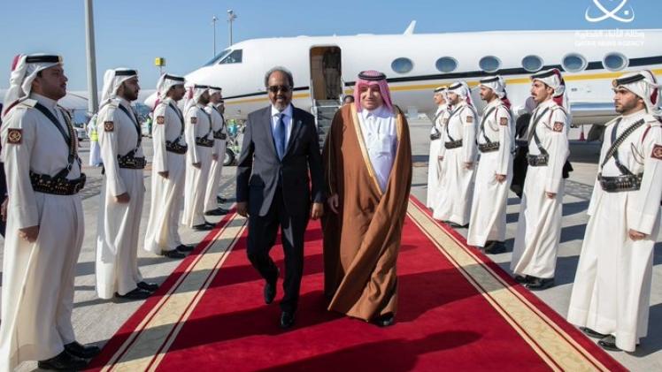 جانب من استقبال رئيس الصومال