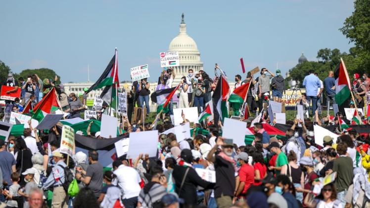مظاهرة أمام البيت الأبيض دعمًا للشعب الفلسطيني