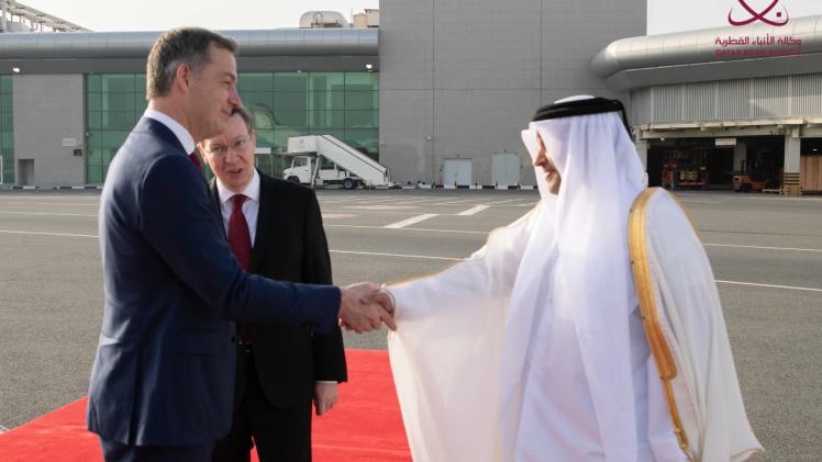 رئيس وزراء مملكة بلجيكا  خلال مغادرته الدوحة