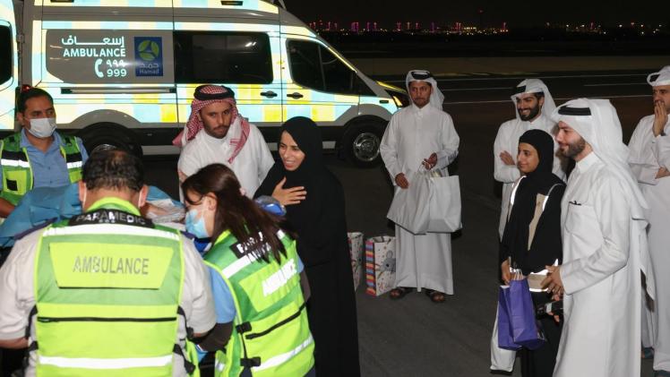 جانب من استقبال الجرحى الفلسطنيين