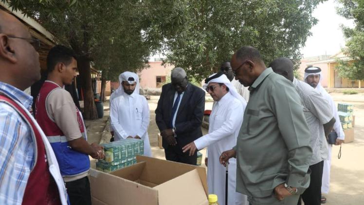 جانب من توزيع المساعادت