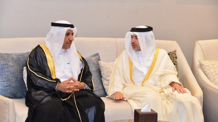 سعادة رئيس محكمة الاستثمار والتجارة خلال مشاركته بالاحتفالية