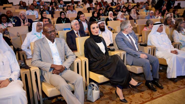 صاحبة السمو الشيخة موزا بنت ناصر خلال افتتاح المؤتمر