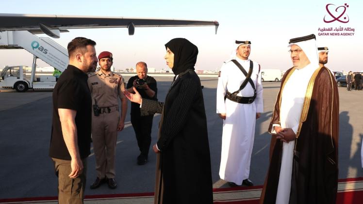 جانب من استقبال الرئيس الأوكراني