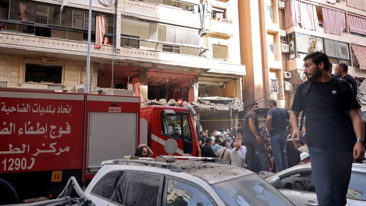 جانب من أثار الحادث في بيروت